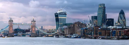 London Skyline with London Bridge, The Cheesegrater, The Gherkin and The Walkier Talkie