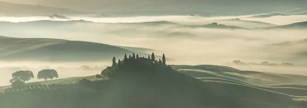 Tuscan Mist in the early hours.  Mist on the valleys and hills